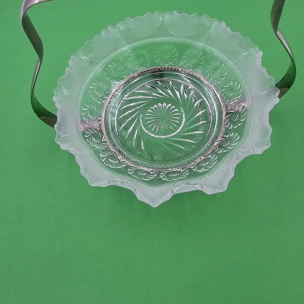 Vintage 2 Pc Chromium Plate & Glass Olive/Relish Dish Sheffield England